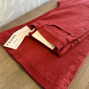 Frame Denim High-Rise Red Jeans